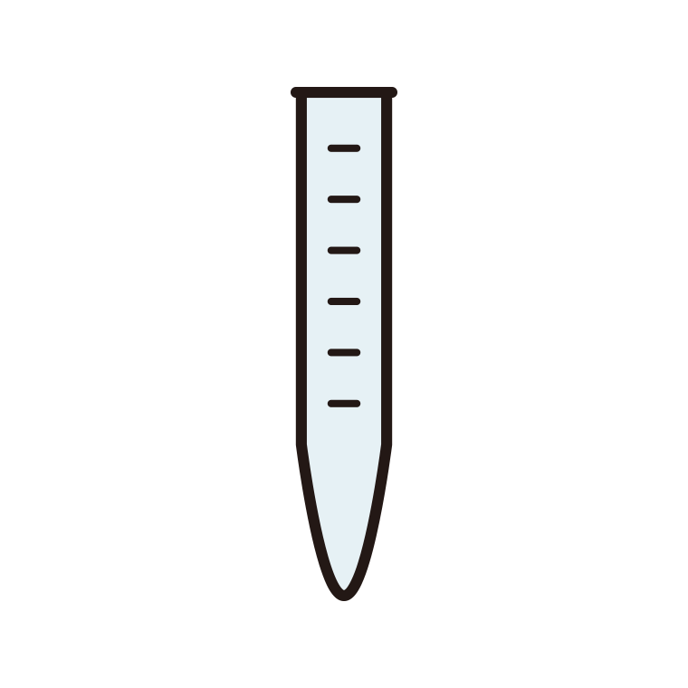 実験器具のイラスト02（試験管・尖底）【色あり、背景なし】透過PNG