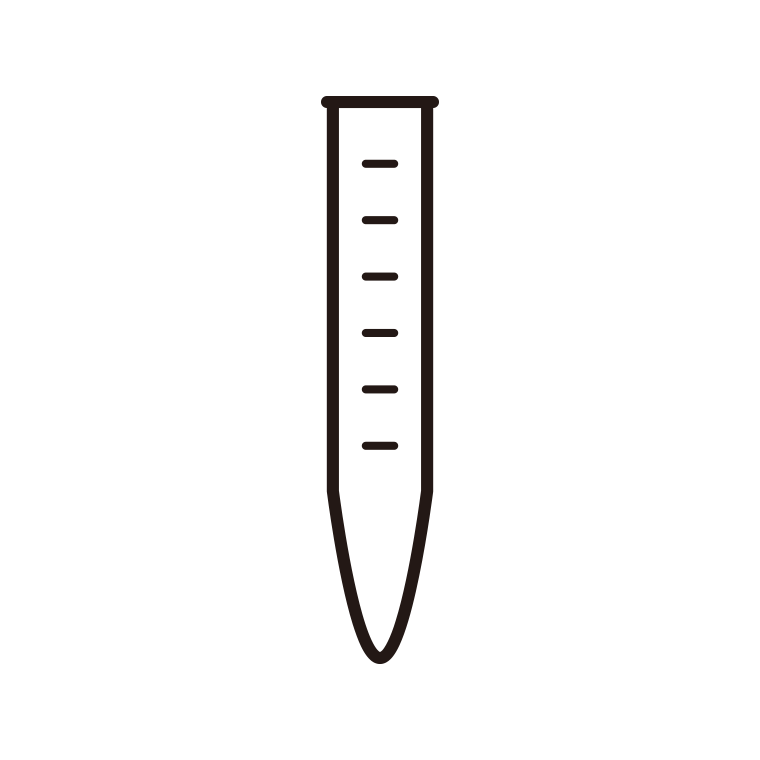 実験器具のイラスト02（試験管・尖底）【線のみ】透過PNG