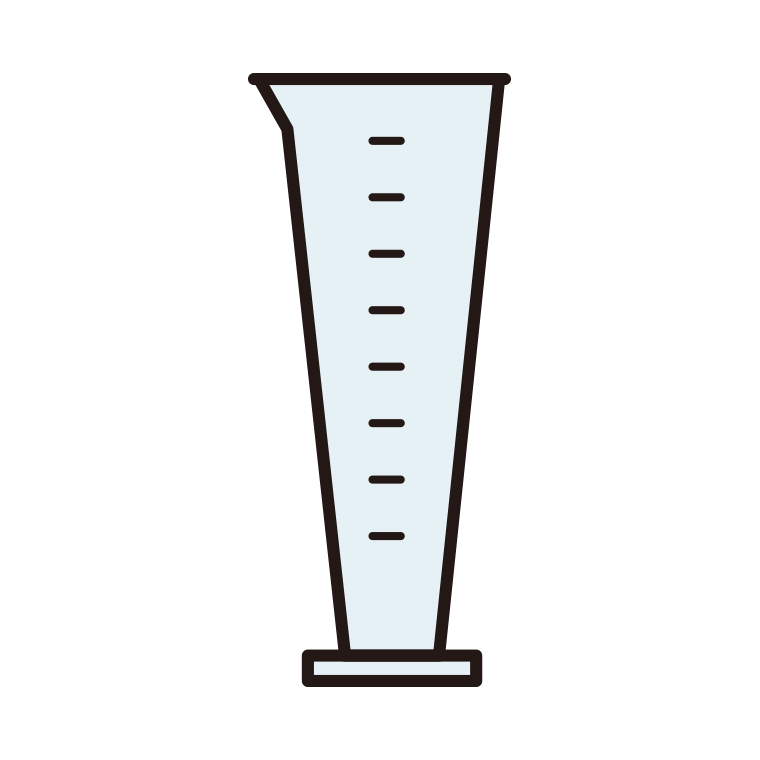 実験器具のイラスト04（円錐形メスシリンダー）【色あり、背景なし】透過PNG