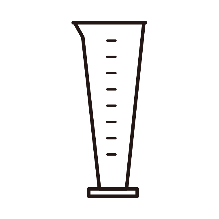 実験器具のイラスト04（円錐形メスシリンダー）【線のみ】透過PNG