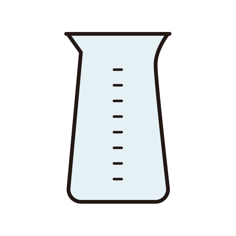 実験器具のイラスト07（コニカルビーカー）【色あり、背景なし】透過PNG