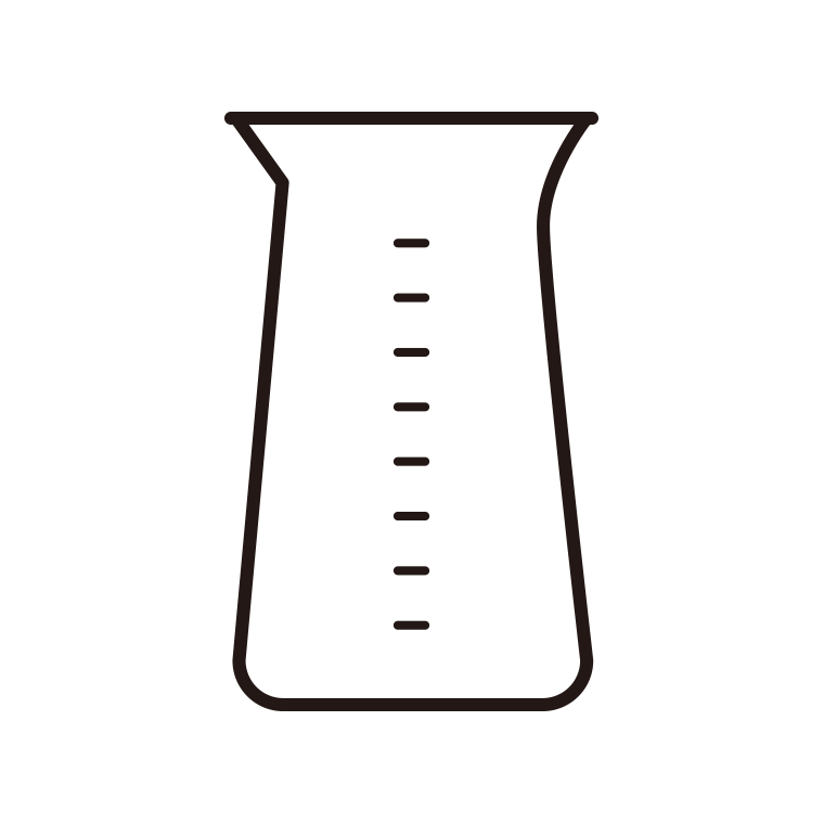実験器具のイラスト07（コニカルビーカー）【線のみ】透過PNG