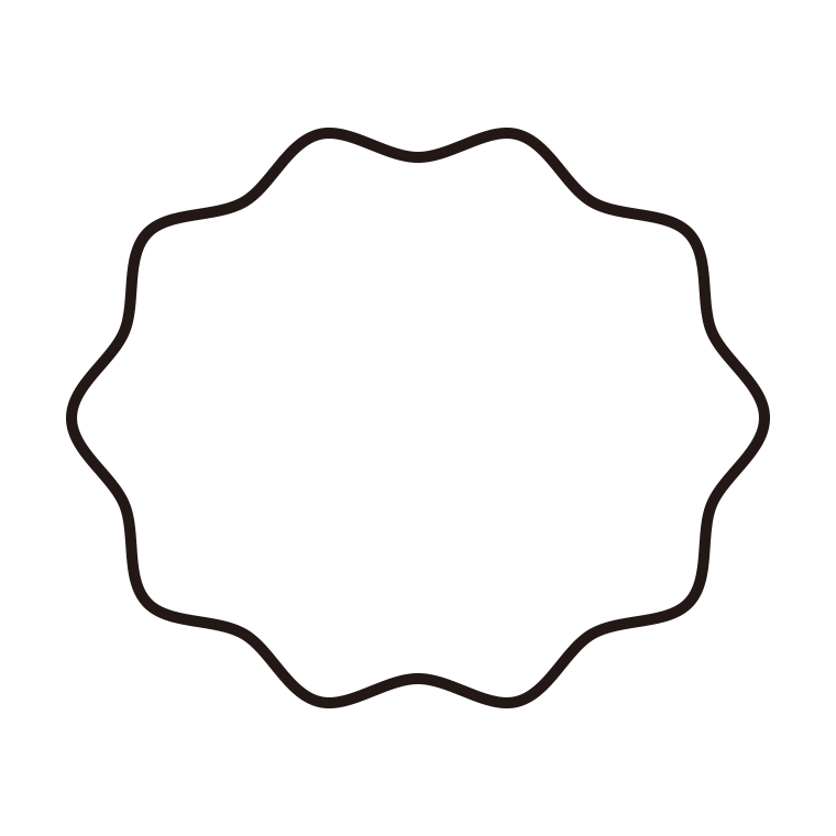 吹き出しのイラスト08（波形・うねうね）【色あり、背景なし】透過PNG