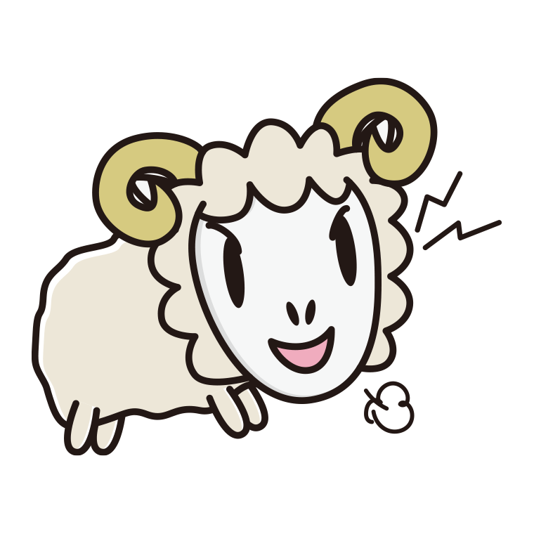 叫ぶヒツジちゃんのイラスト【色あり、背景なし】透過PNG