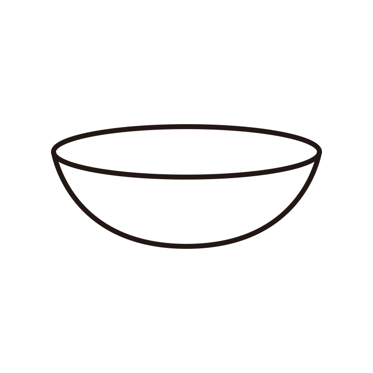 お皿（ボウル・丸型）のイラスト【色あり、背景なし】透過PNG