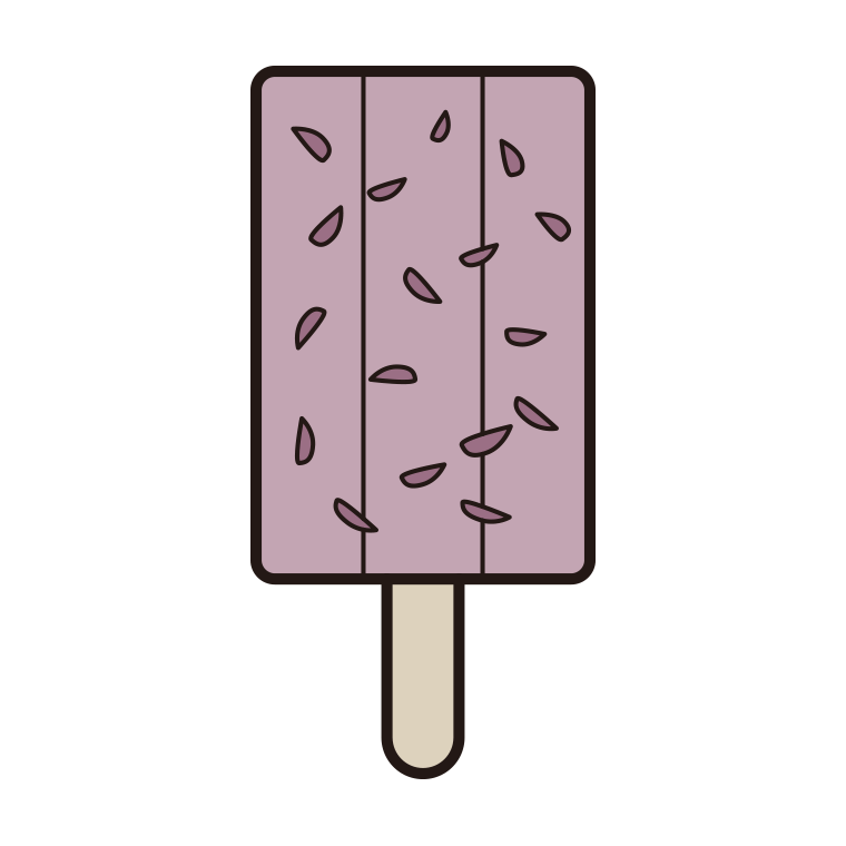 アイス（あずき）のイラスト【色あり、背景なし】透過PNG