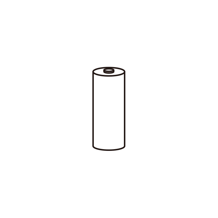 電池のイラスト05（単5形）【線のみ】透過PNG