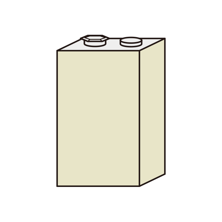 電池のイラスト07（角型・9V形）【色あり、背景なし】透過PNG