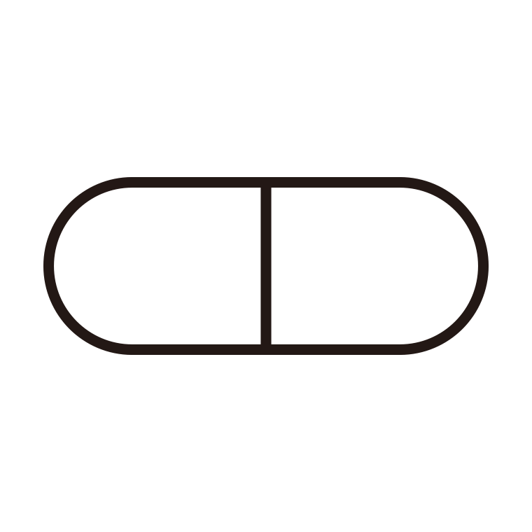 お薬のイラスト08（カプセル薬）【線のみ】透過PNG