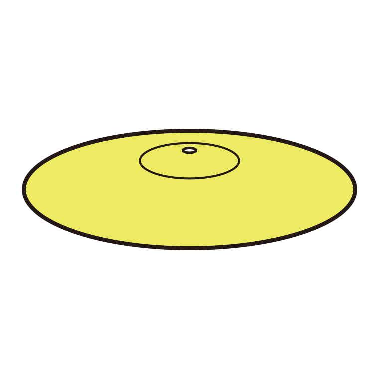 シンバルのイラスト01（クラッシュシンバル）【色あり、背景なし】透過PNG