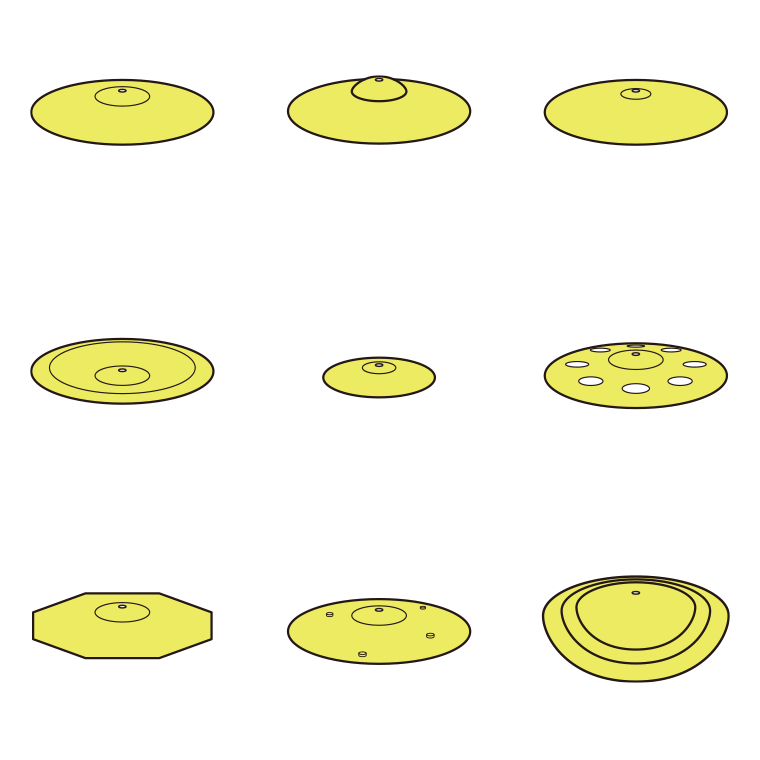 シンバルのイラスト・アイコンセット（9種）【色あり、背景なし】透過PNG