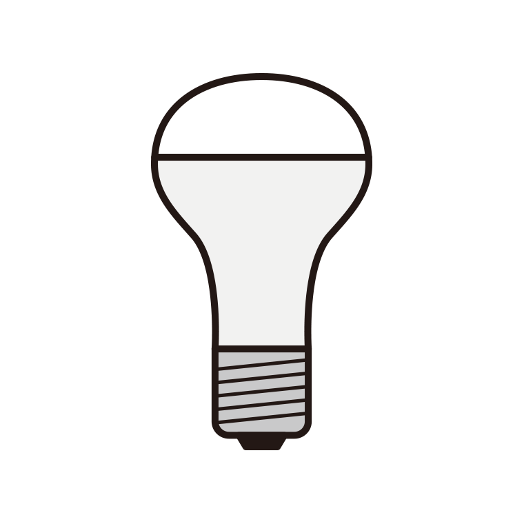 LED電球のイラスト02（レフ電球形）【色あり、背景なし】透過PNG