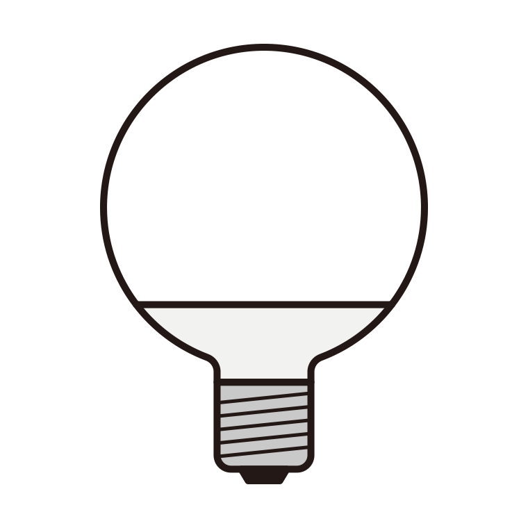 LED電球のイラスト03（ボール電球形）【色あり、背景なし】透過PNG
