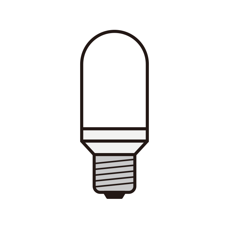 LED電球のイラスト06（円筒形）【色あり、背景なし】透過PNG