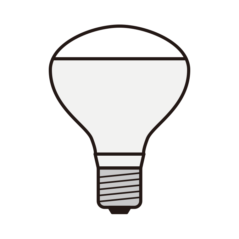 LED電球のイラスト07（ビーム電球形）【色あり、背景なし】透過PNG