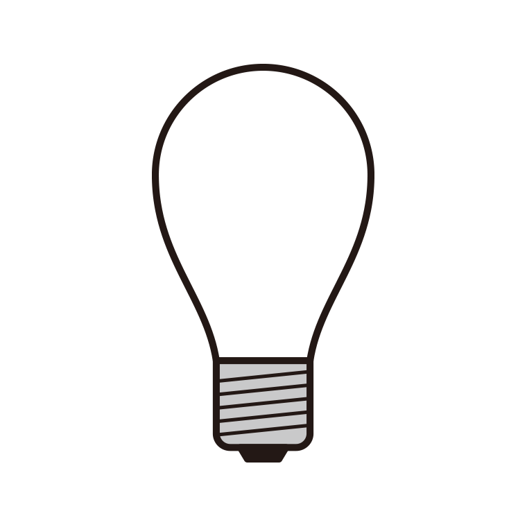 LED電球のイラスト08（ナス形）【色あり、背景なし】透過PNG