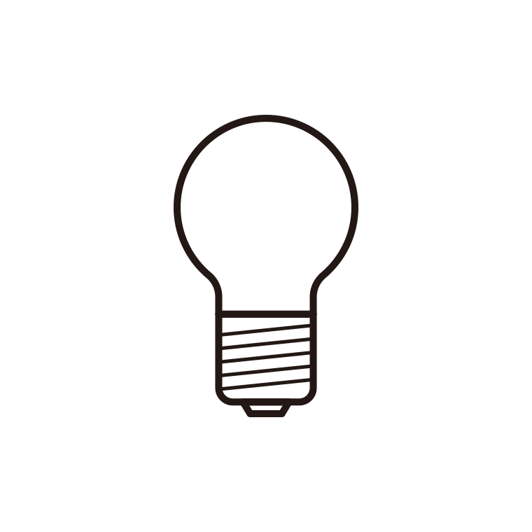 LED電球のイラスト09（小丸電球・常夜灯）【線のみ】透過PNG