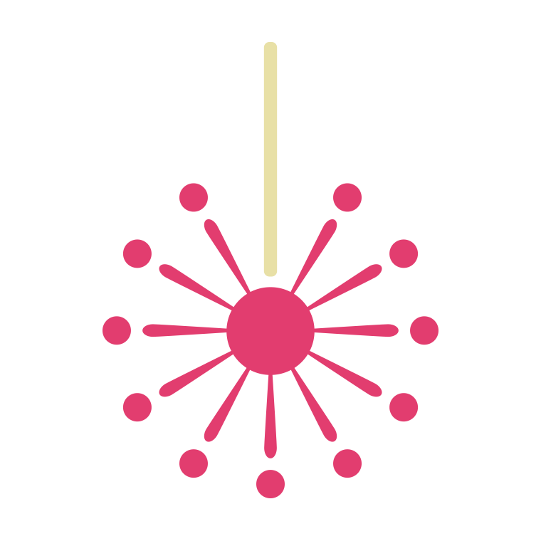 花火のイラスト06（線香花火・火花）【色あり、背景なし】透過PNG