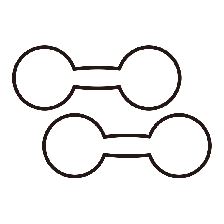 鉄アレイのイラスト（ペア）【線のみ】透過PNG