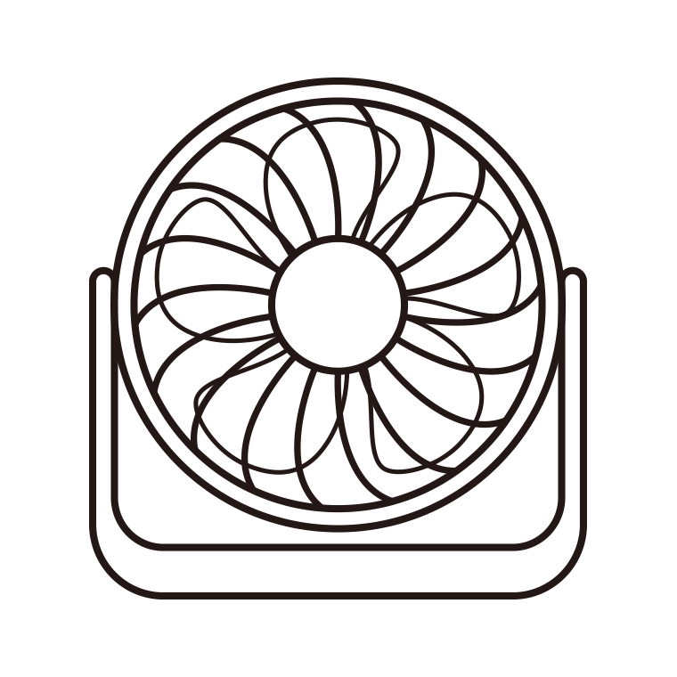 扇風機のイラスト04（サーキュレーター・床置き）【色あり、背景なし】透過PNG