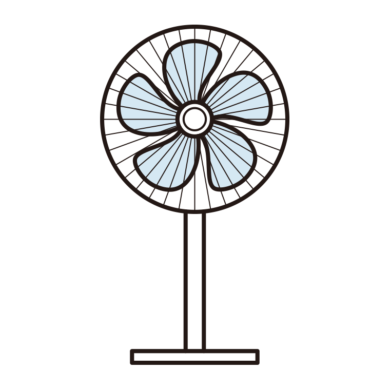 扇風機のイラスト01（標準型）【色あり、背景なし】透過PNG