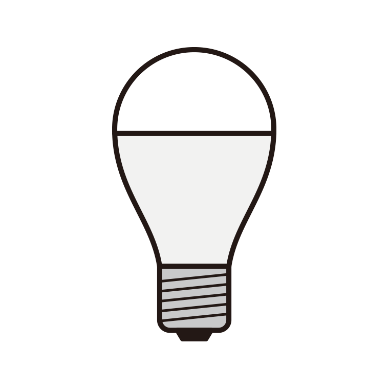 LED電球のイラスト01（一般電球形）【色あり、背景なし】透過PNG