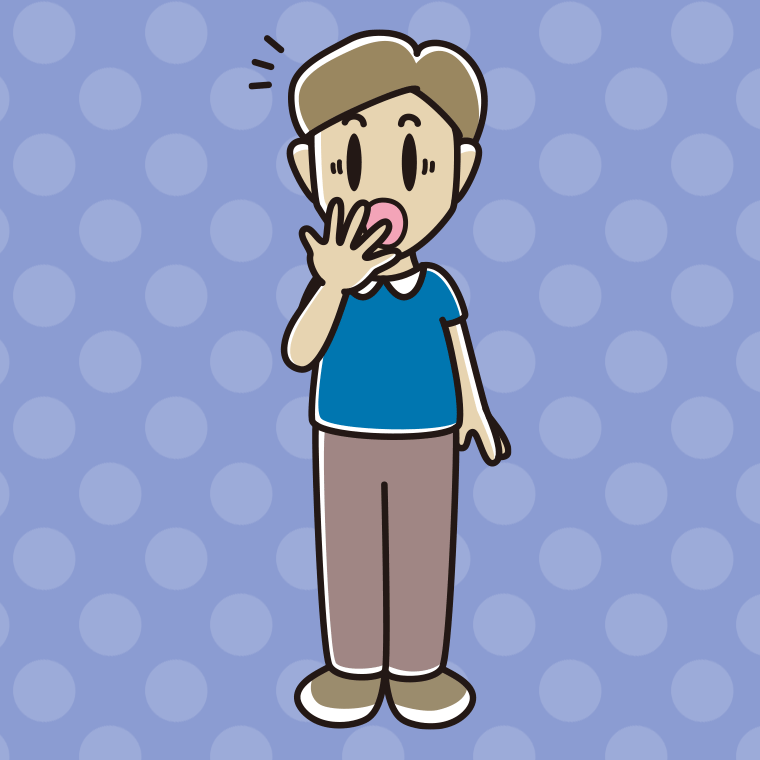 ハッとする男性のイラスト【色、背景あり】PNG