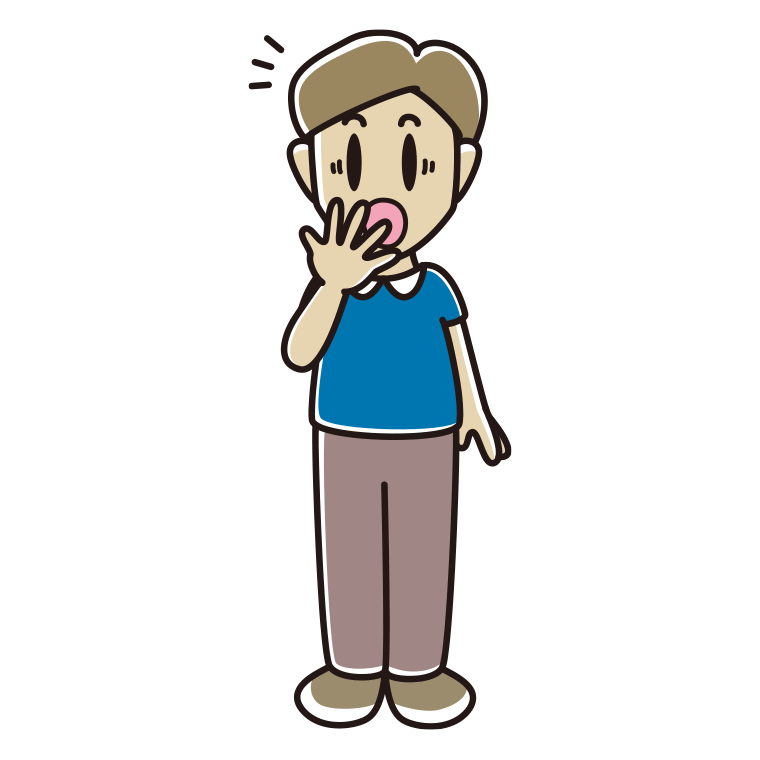 ハッとする男性のイラスト【色あり、背景なし】透過PNG