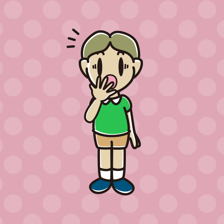 ハッとする小学生男子のイラスト【色、背景あり】PNG