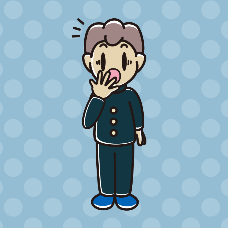ハッとする男子中学生のイラスト【色、背景あり】PNG