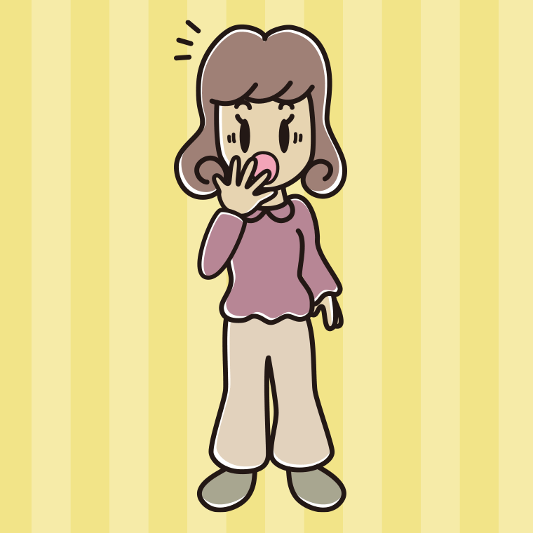ハッとする女子大学生のイラスト【色、背景あり】PNG