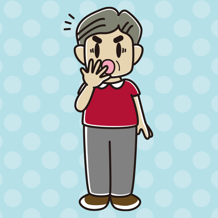 ハッとするおじさんのイラスト【色、背景あり】PNG