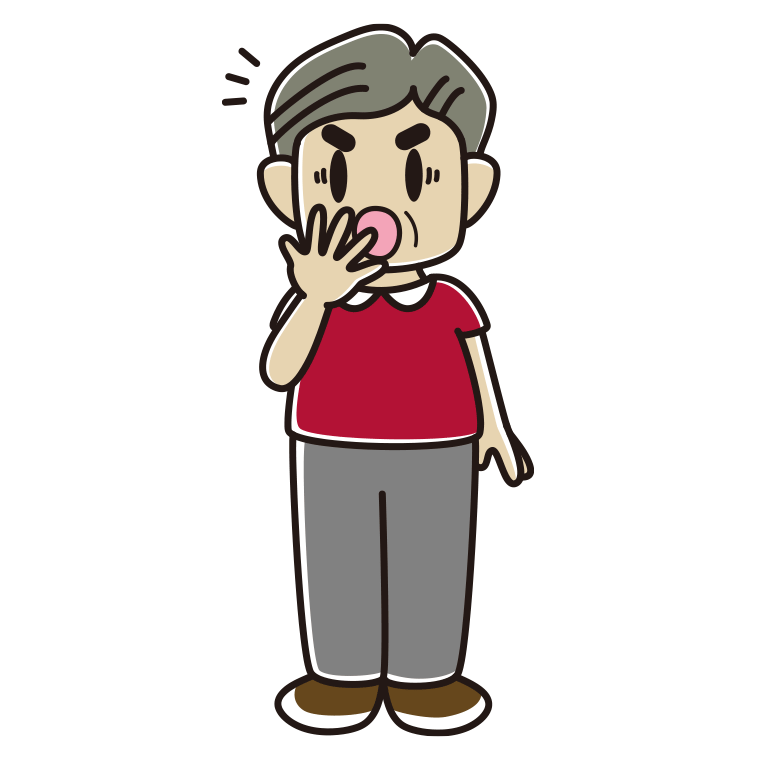 ハッとするおじさんのイラスト【色あり、背景なし】透過PNG