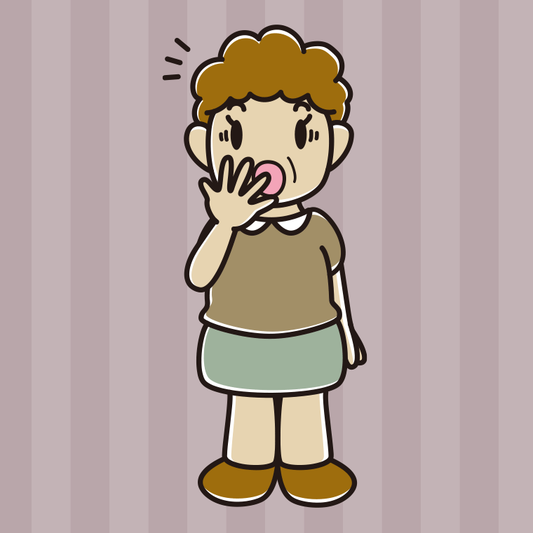 ハッとするおばさんのイラスト【色、背景あり】PNG