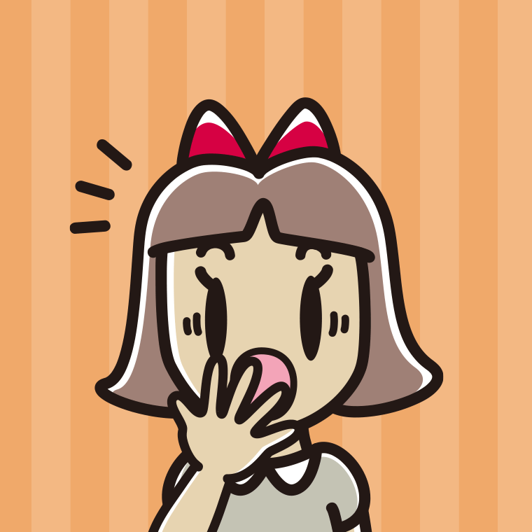 ハッとする小学生女子の顔のイラスト【色、背景あり】PNG