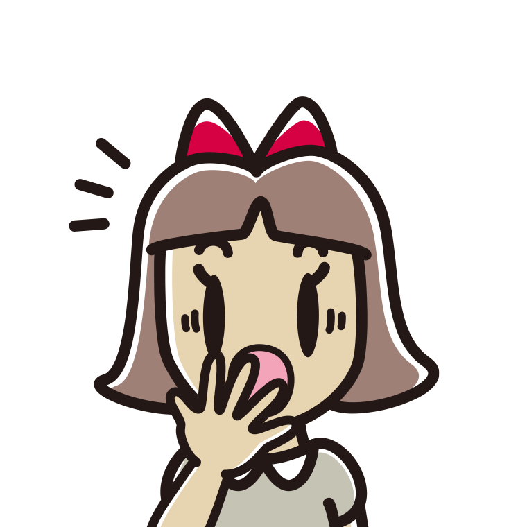 ハッとする小学生女子の顔のイラスト【色あり、背景なし】透過PNG
