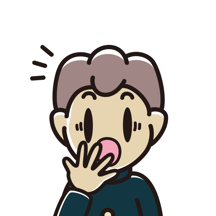 ハッとする男子中学生の顔のイラスト【色あり、背景なし】透過PNG