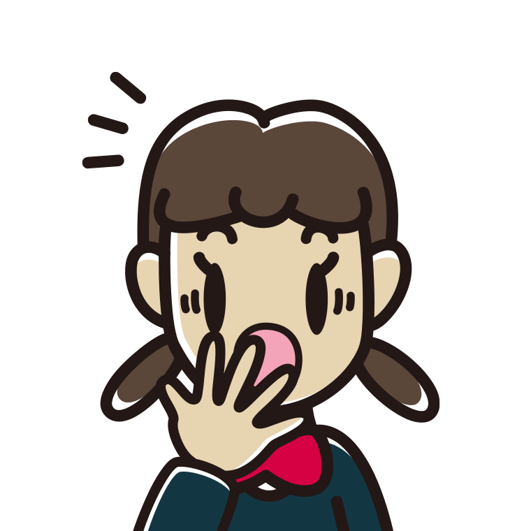 ハッとする女子中学生の顔のイラスト【色あり、背景なし】透過PNG
