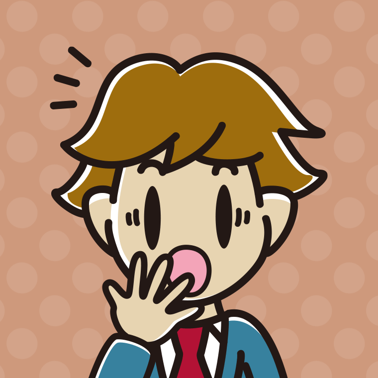ハッとする男子高校生の顔のイラスト【色、背景あり】PNG