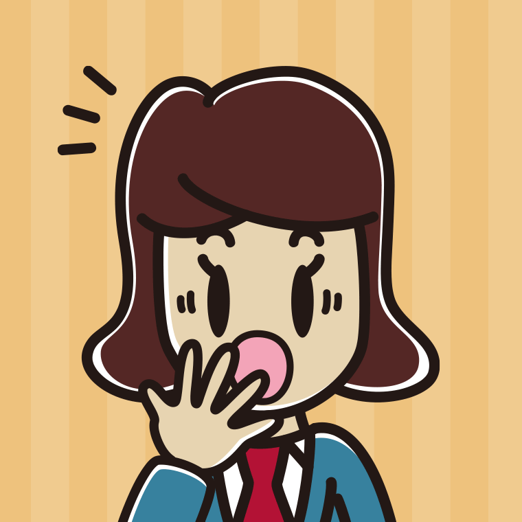 ハッとする女子高校生の顔のイラスト【色、背景あり】PNG