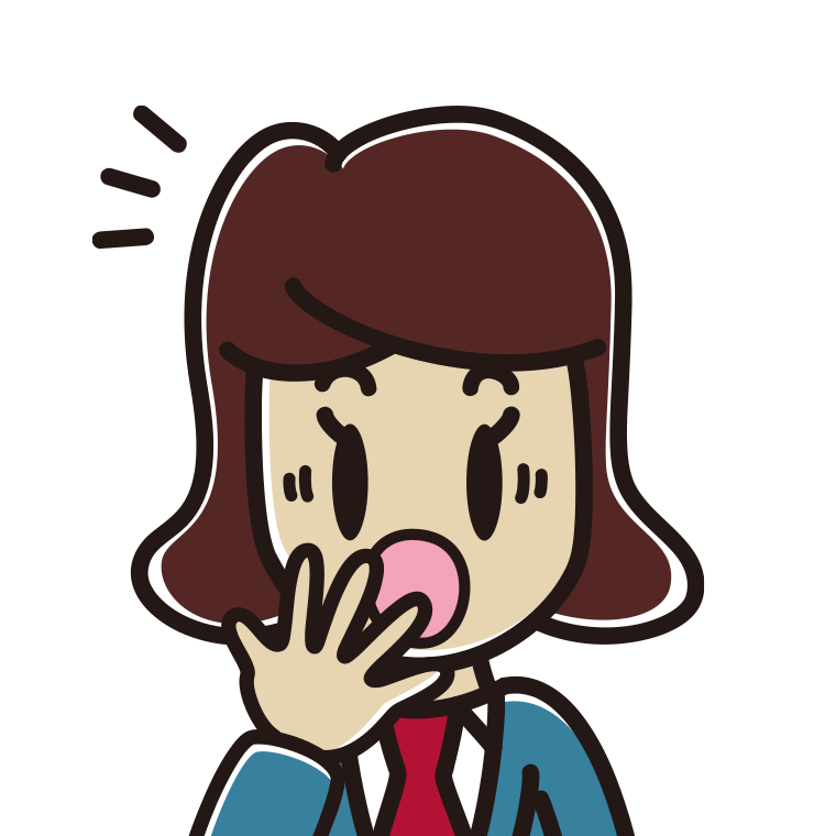ハッとする女子高校生の顔のイラスト【色あり、背景なし】透過PNG