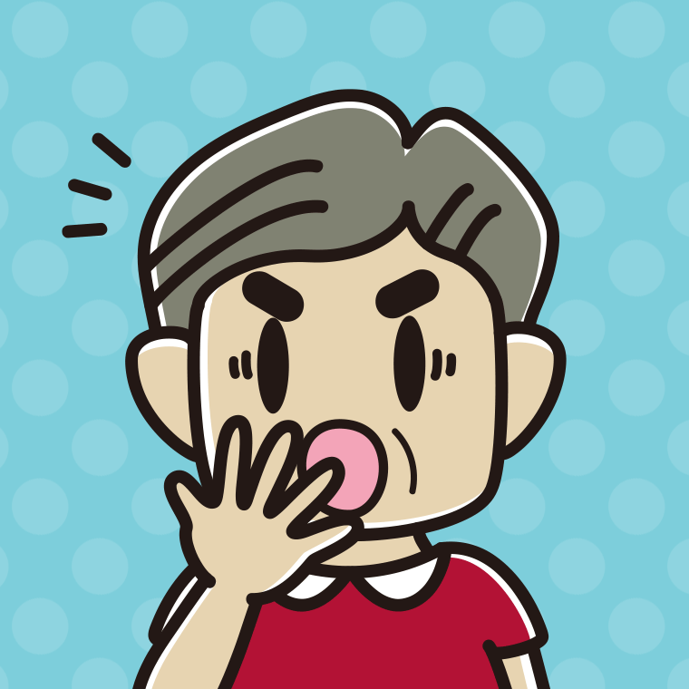 ハッとするおじさんの顔のイラスト【色、背景あり】PNG