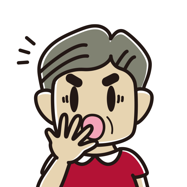 ハッとするおじさんの顔のイラスト【色あり、背景なし】透過PNG