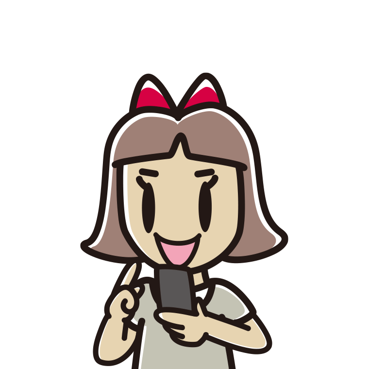 スマホを使う小学生女子のイラスト（バストアップ）【色あり、背景なし】透過PNG