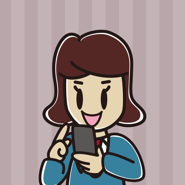 スマホを使う女子高校生のイラスト（バストアップ）【色、背景あり】PNG