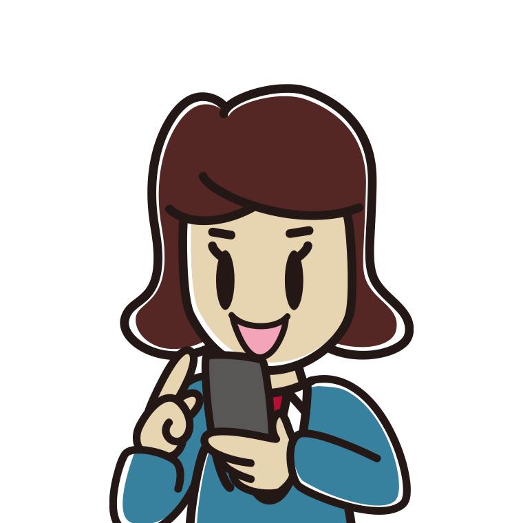 スマホを使う女子高校生のイラスト（バストアップ）【色あり、背景なし】透過PNG