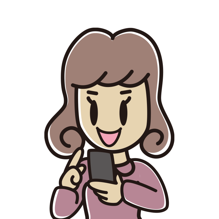 スマホを使う女子大学生のイラスト（バストアップ）【色あり、背景なし】透過PNG