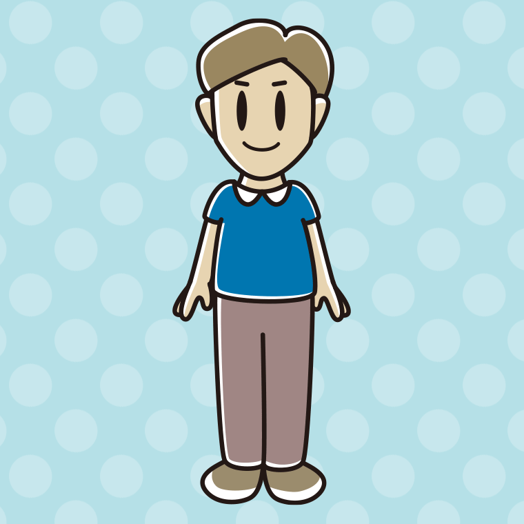 男性のイラスト【色、背景あり】PNG