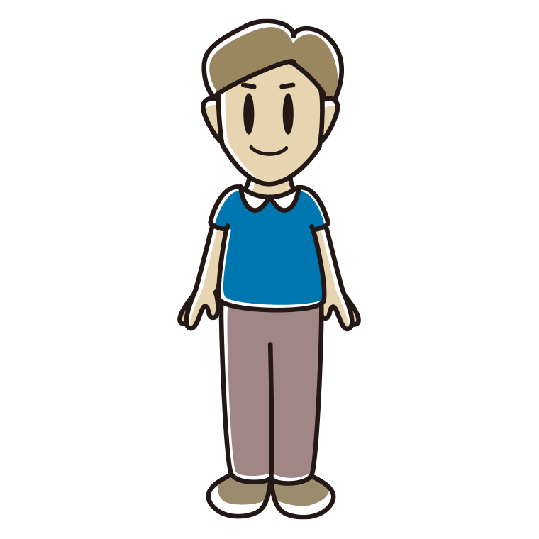男性のイラスト【色あり、背景なし】透過PNG