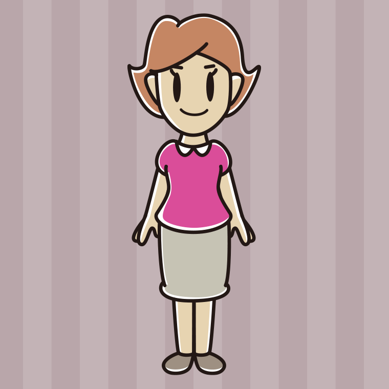女性のイラスト【色、背景あり】PNG